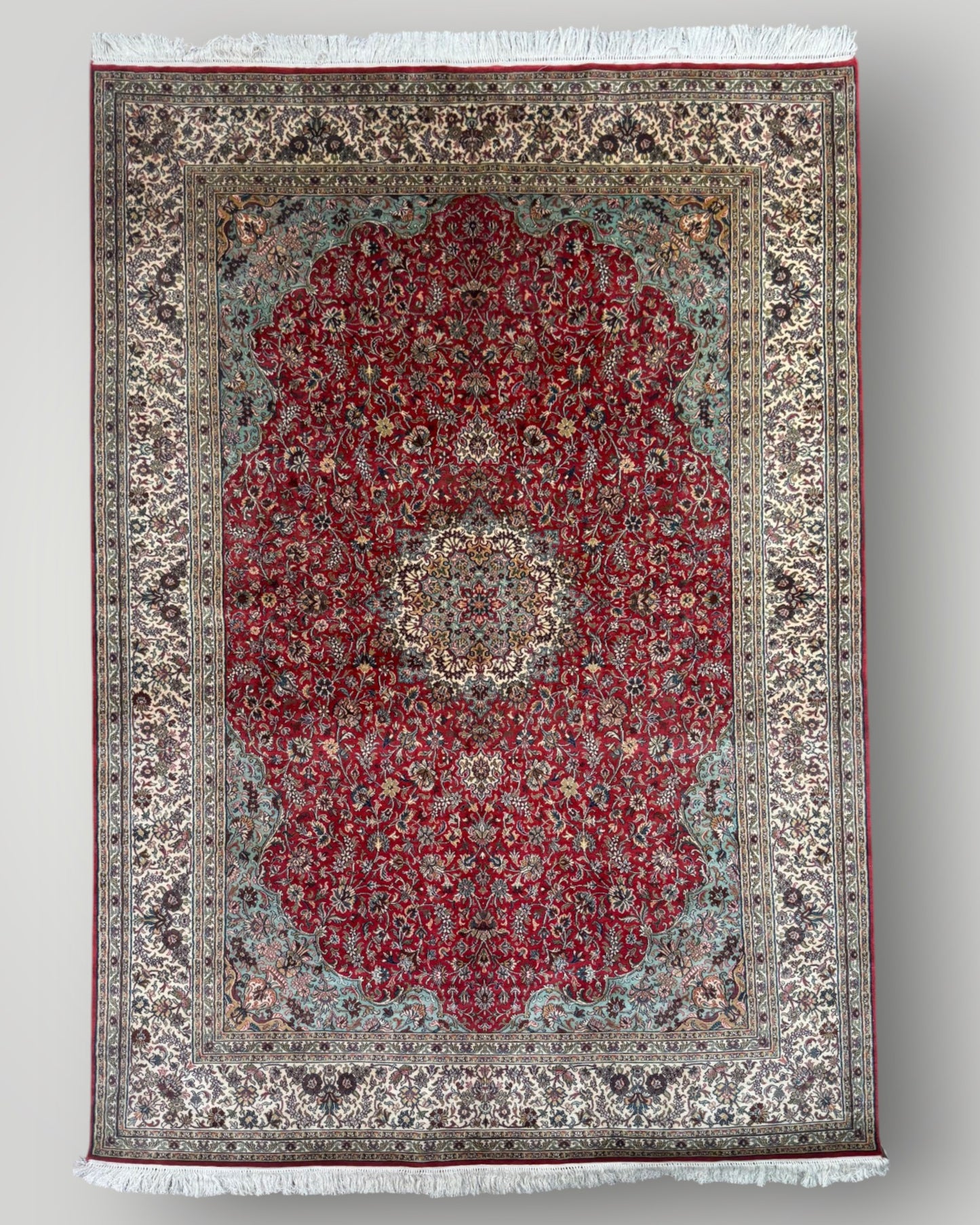 5 FT × 7 FT Kashaan Silk On Silk Hand Knotted Carpet