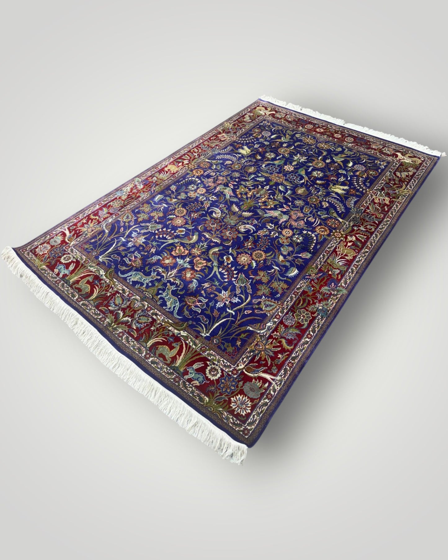 6 FT × 4 FT Aabshaar Silk On Silk Hand Knotted Carpet