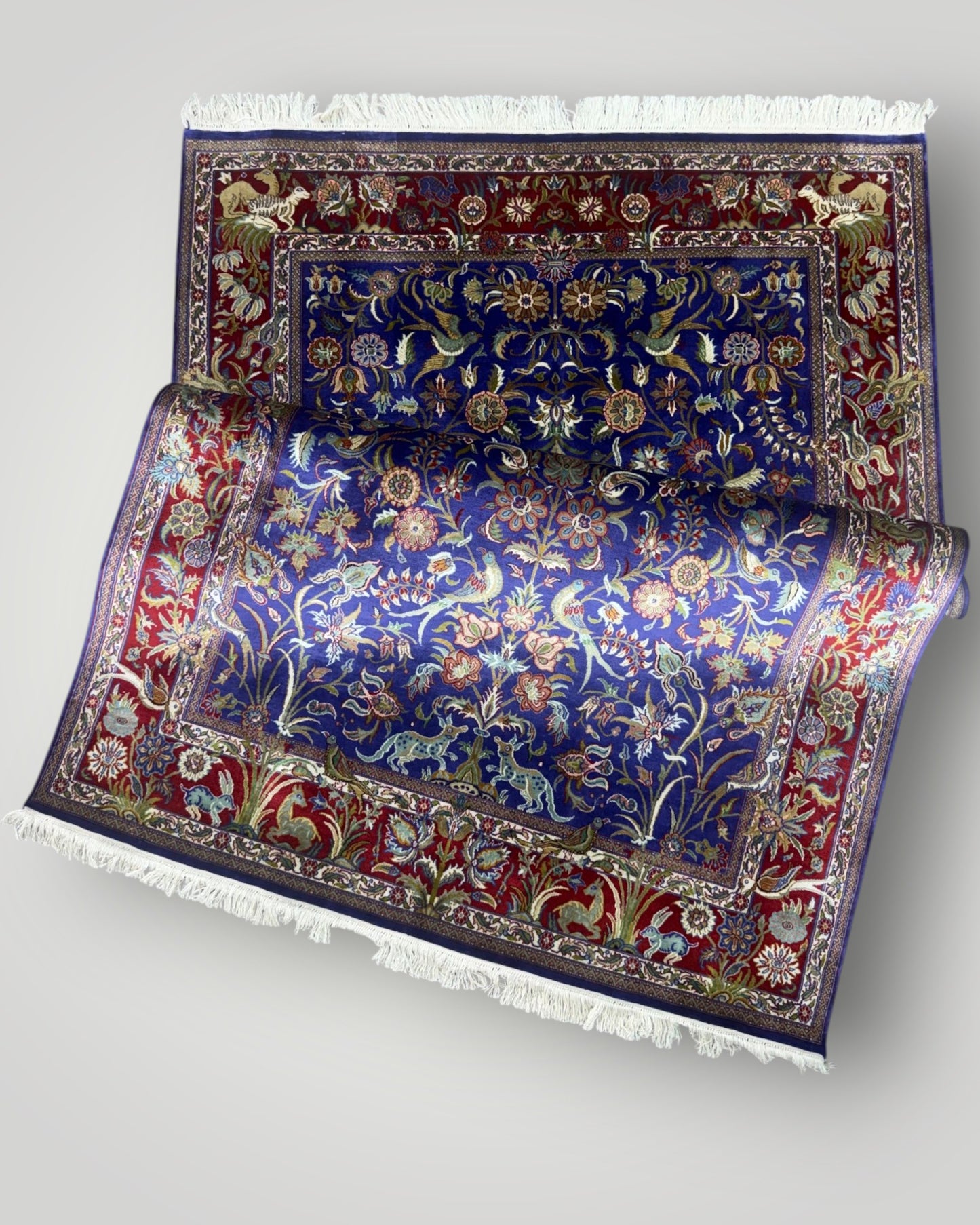 6 FT × 4 FT Aabshaar Silk On Silk Hand Knotted Carpet