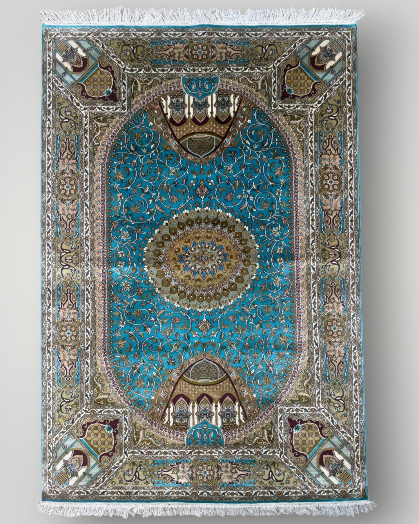 6FT × 4FT Pari Mahal Silk On Silk Hand Knotted Carpet