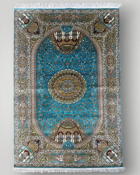 6FT × 4FT Pari Mahal Silk On Silk Hand Knotted Carpet