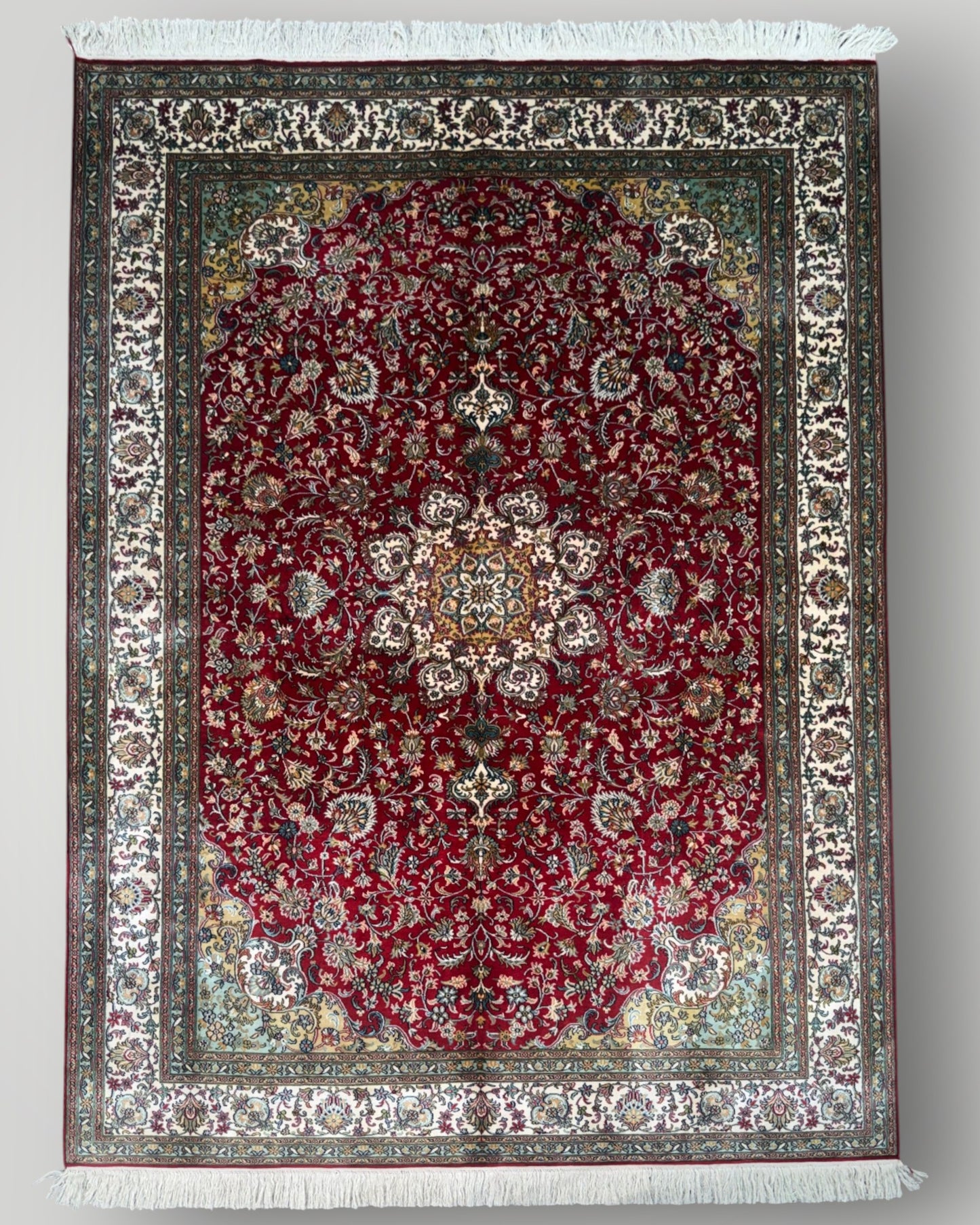 5 FT × 7 FT Kashaan Silk On Silk Hand Knotted Carpet