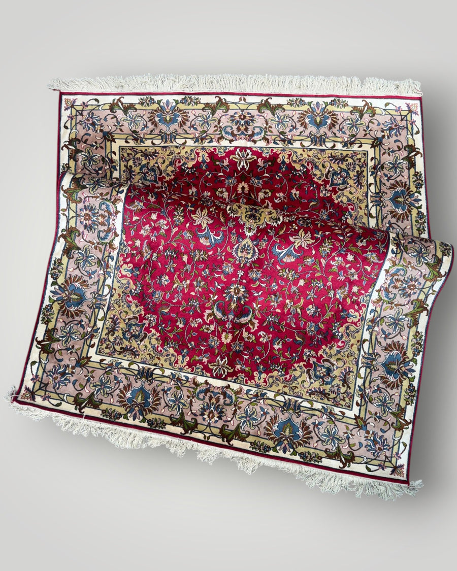 5 FT × 7 FT Kashaan Silk On Silk Hand Knotted Carpet